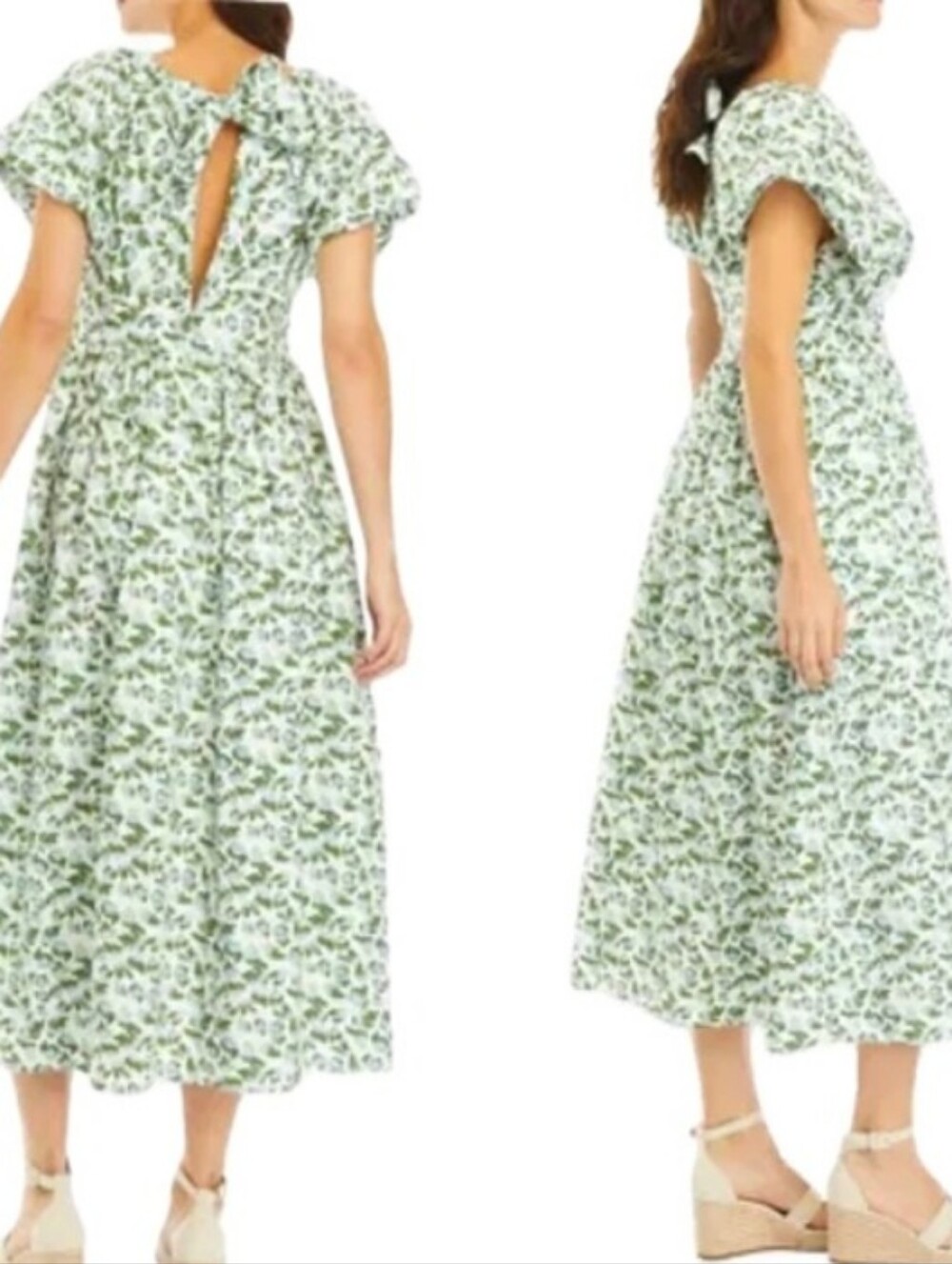 SOCIETY SOCIAL X CROWN & IVY Cotton Puff Sleeve Full Flare Maxi Dress | 14 - Picture 2 of 12